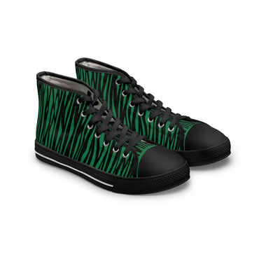 Fierce Green Zebra Print High Top Sneakers for Women