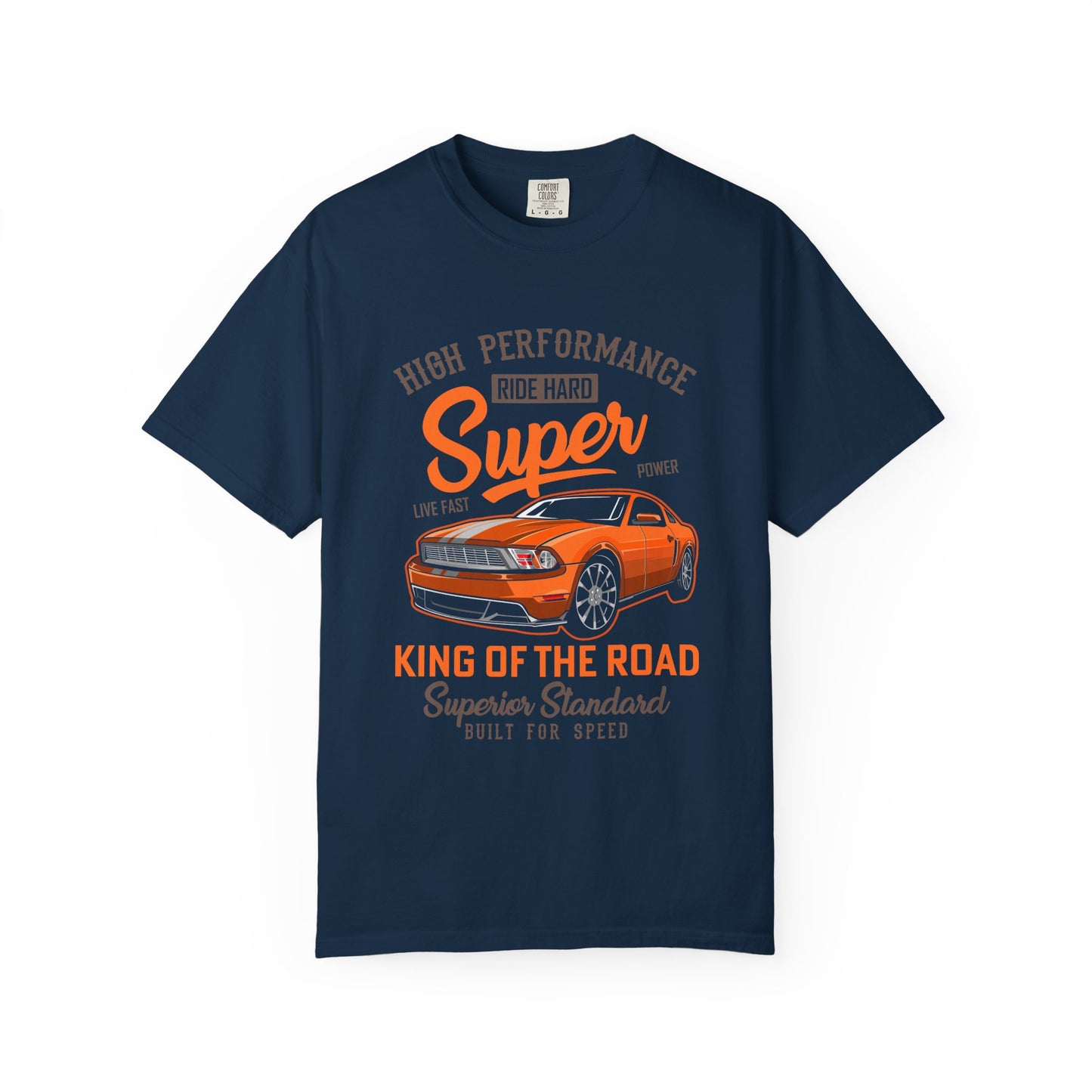 King of the Road T-Shirt - Unisex Garment-Dyed Tee for Car Enthusiasts