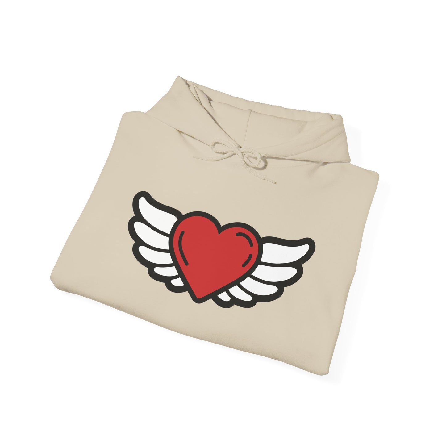 Angel Wings Heart Hoodie - Unisex Heavy Blend™ Sweatshirt for Love & Comfort