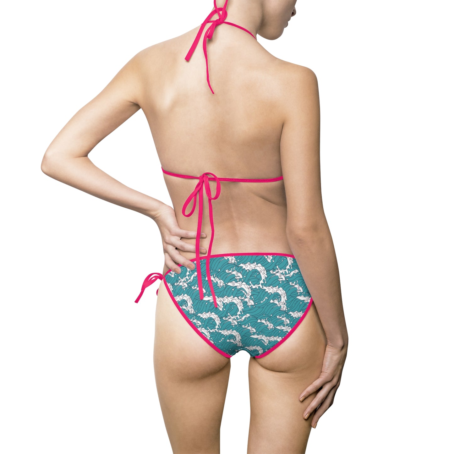 Women's Tropical Wave Bikini Swimsuit - Stylish Beachwear for Summer Fun