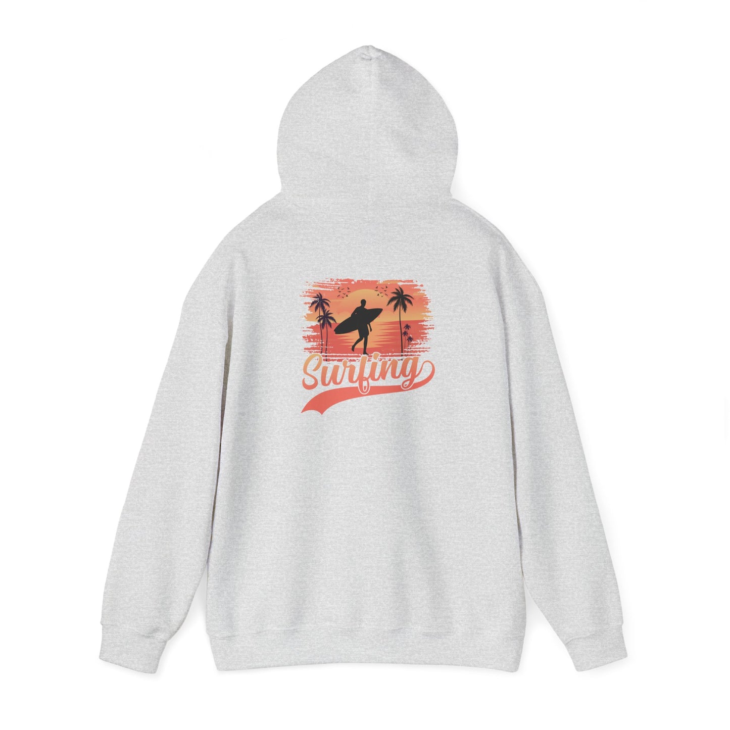 Surfing Vibes Hooded Sweatshirt, Beachwear, Gift for Surfers, Summer Fashion, Casual Wear, Coastal Style