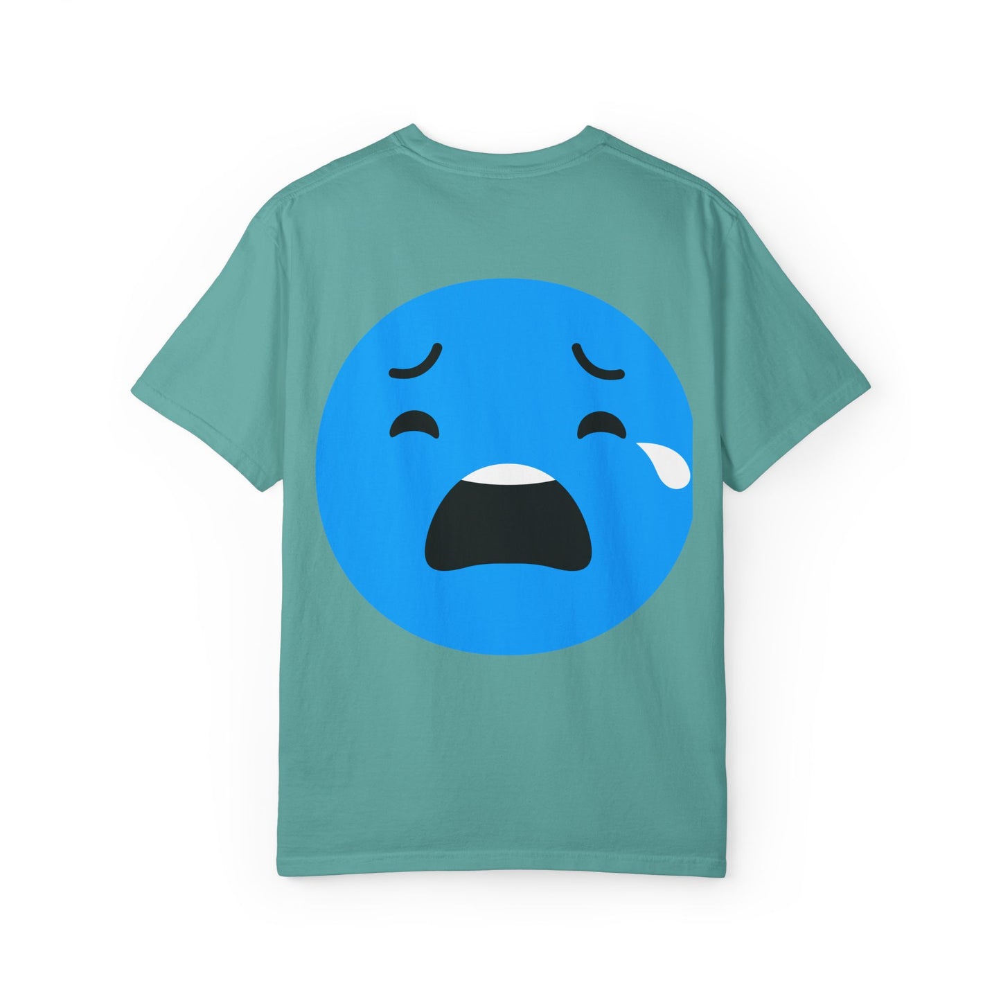 Unisex Garment-Dyed T-Shirt with Sad Emoji Design