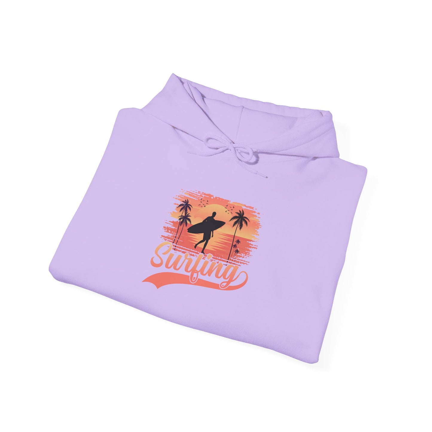 Surfing Vibes Hooded Sweatshirt, Beachwear, Gift for Surfers, Summer Fashion, Casual Wear, Coastal Style