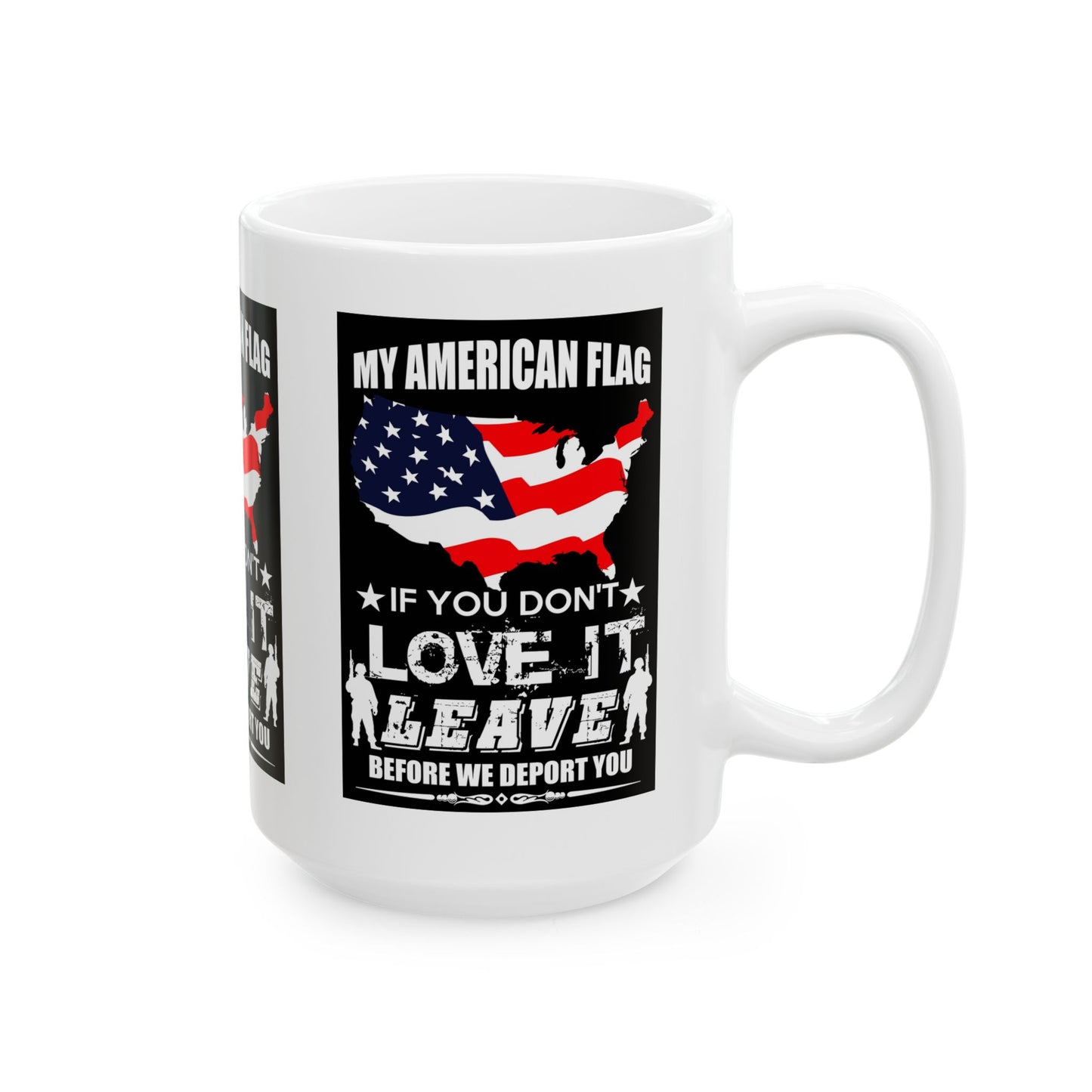 American Flag Ceramic Mug, Patriotic Coffee Cup for Independence Day, Memorial Day, USA Pride Drinkware, Gift for Veterans,