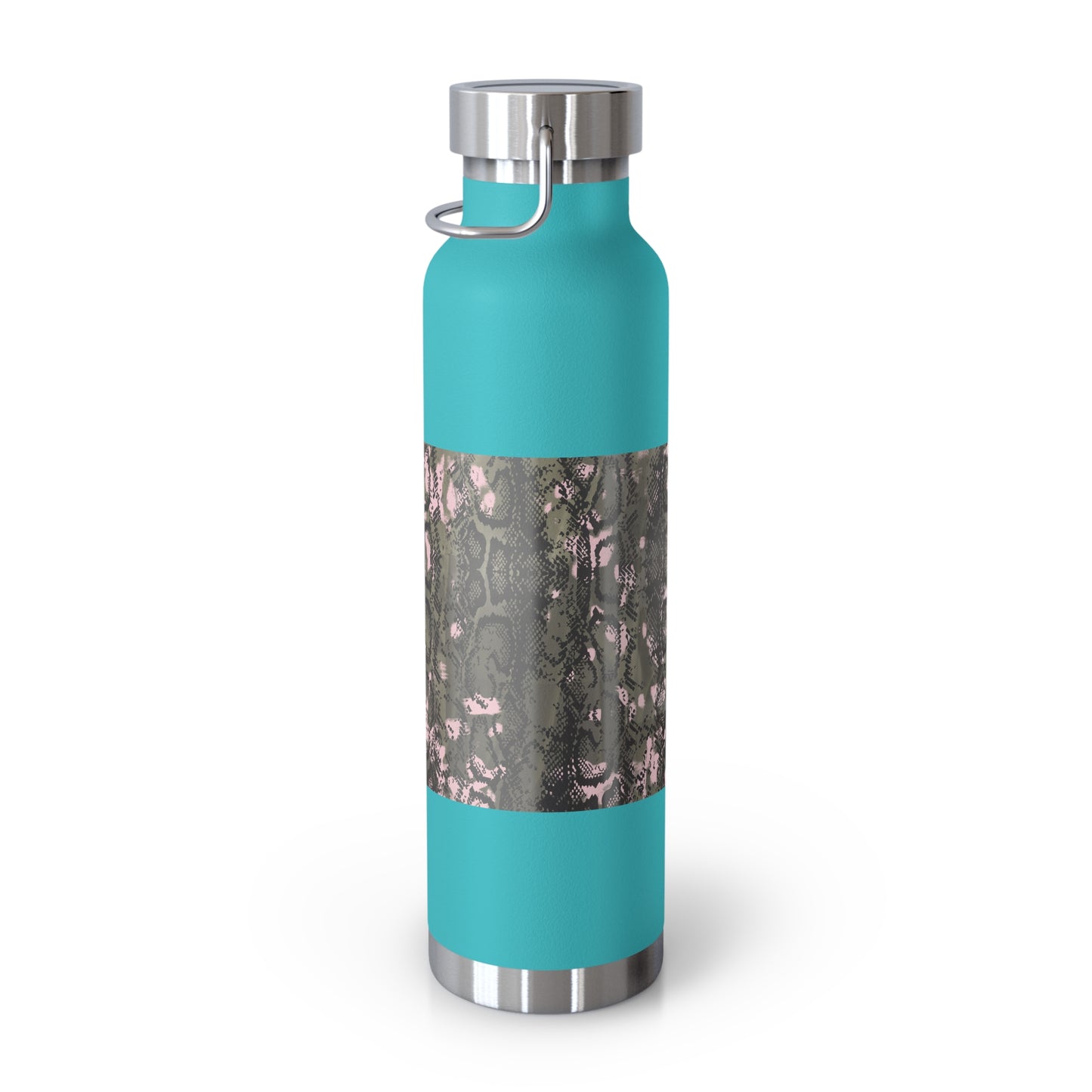 Stylish Copper Vacuum Insulated Bottle, 22oz - Trendy Snakeskin Design