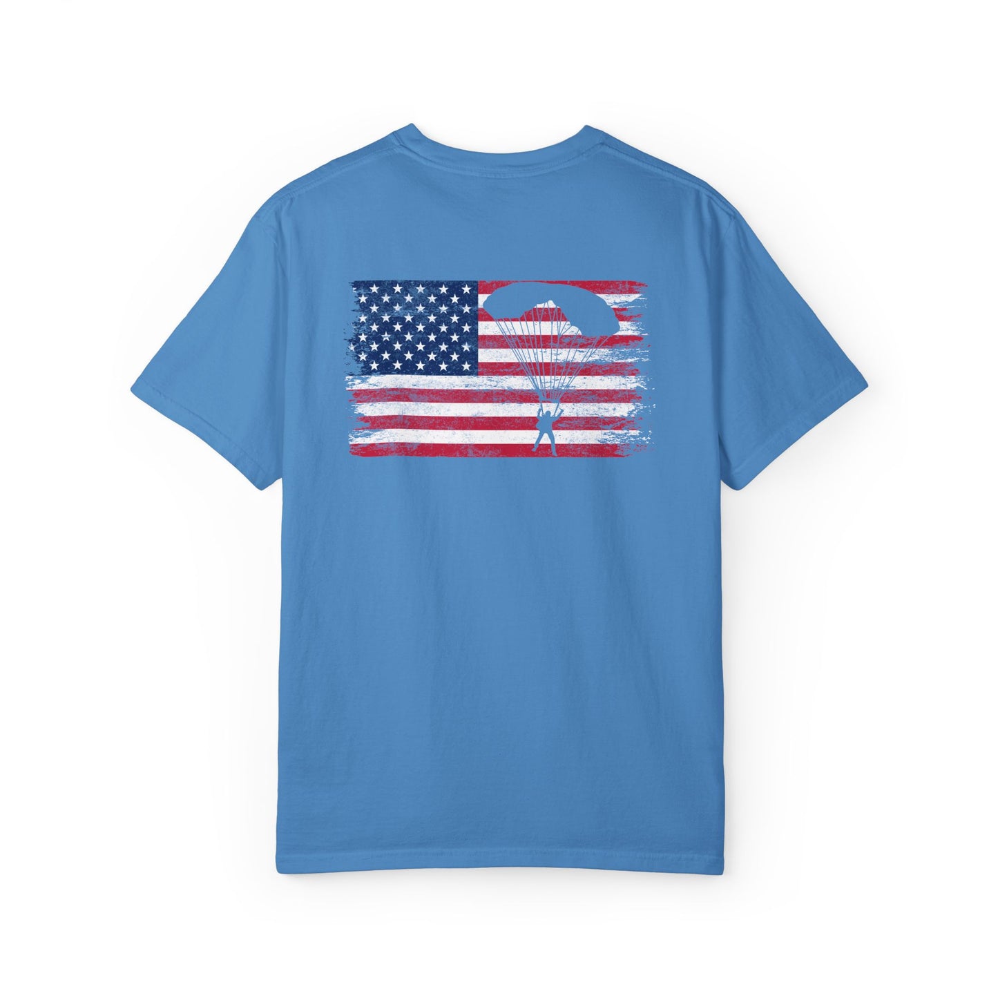 Patriotic Garment-Dyed T-Shirt - Vintage American Flag Design