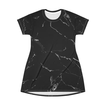 Chic Marble T-Shirt Dress, Casual Everyday Wear, Stylish Summer Dress, Perfect for Parties, Fashionable Gift Idea