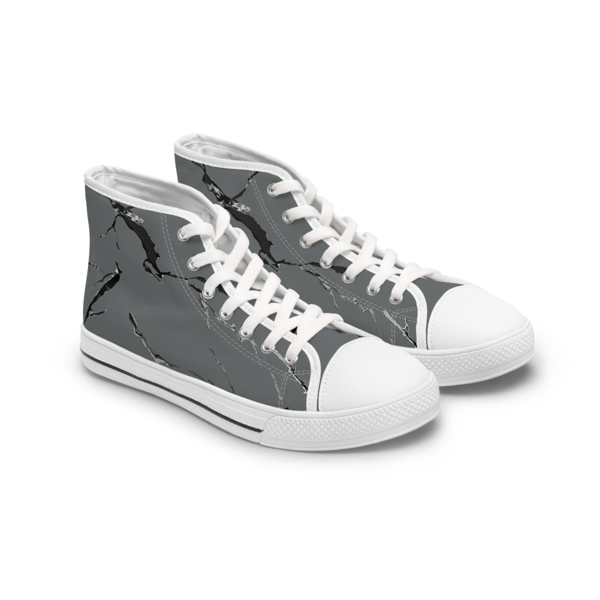Stylish Women's High Top Sneakers with Marble Design