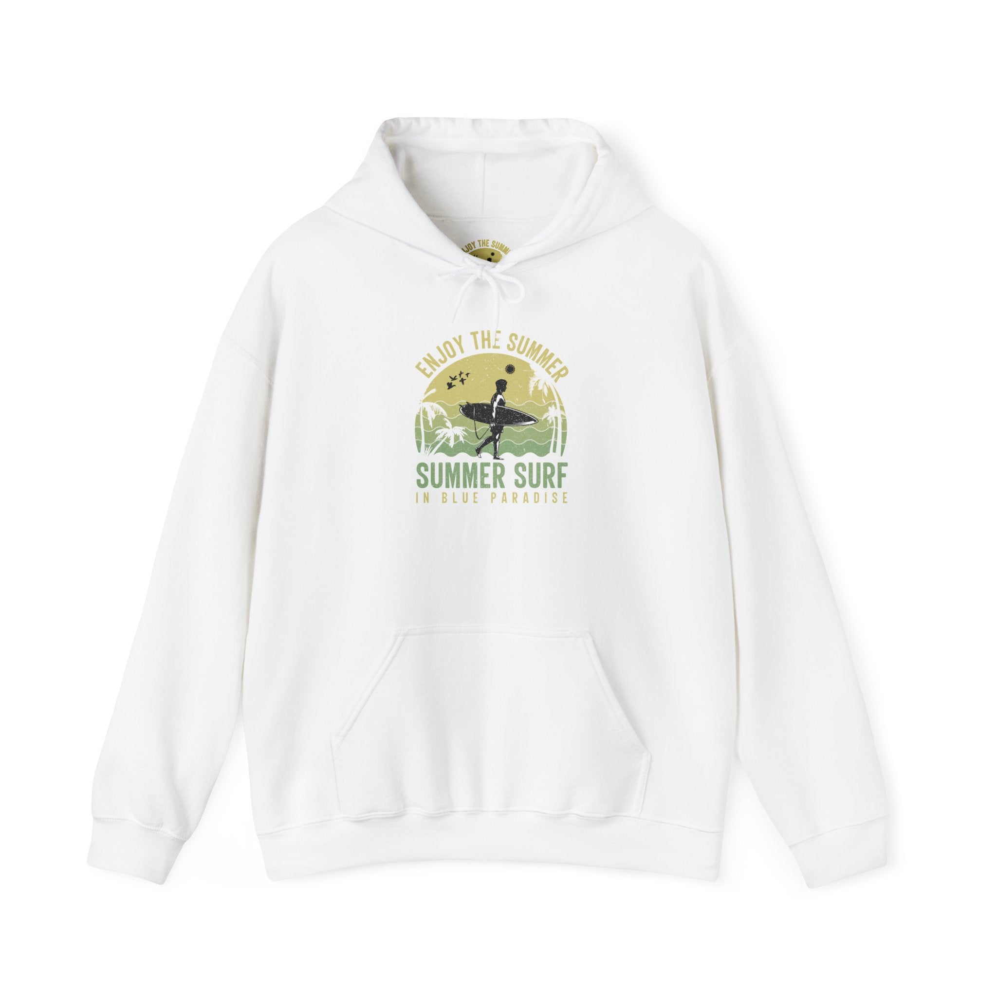 Summer Surf Vibes Hoodie – Unisex Heavy Blend™ Sweatshirt for Beach Lovers, Perfect Gift for Surfing, Casual Wear, Summer
