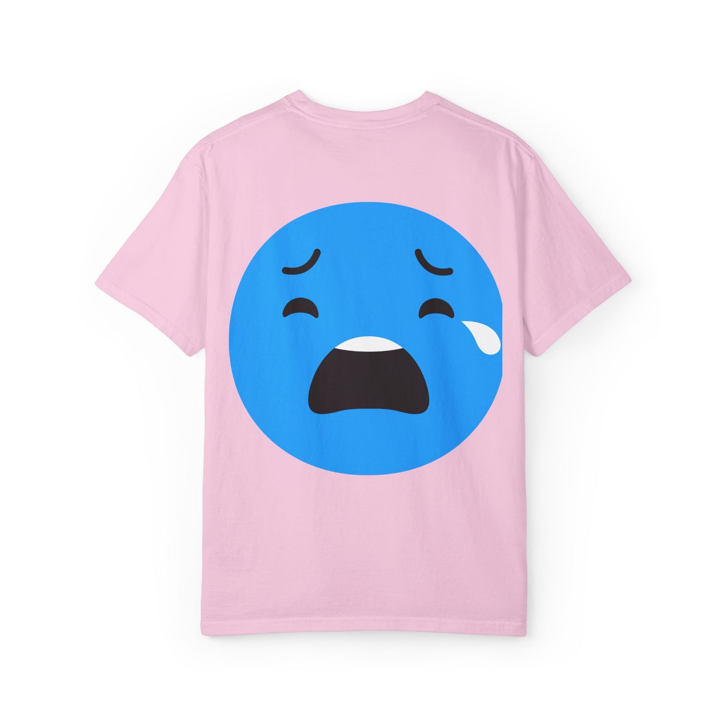 Unisex Garment-Dyed T-Shirt with Sad Emoji Design
