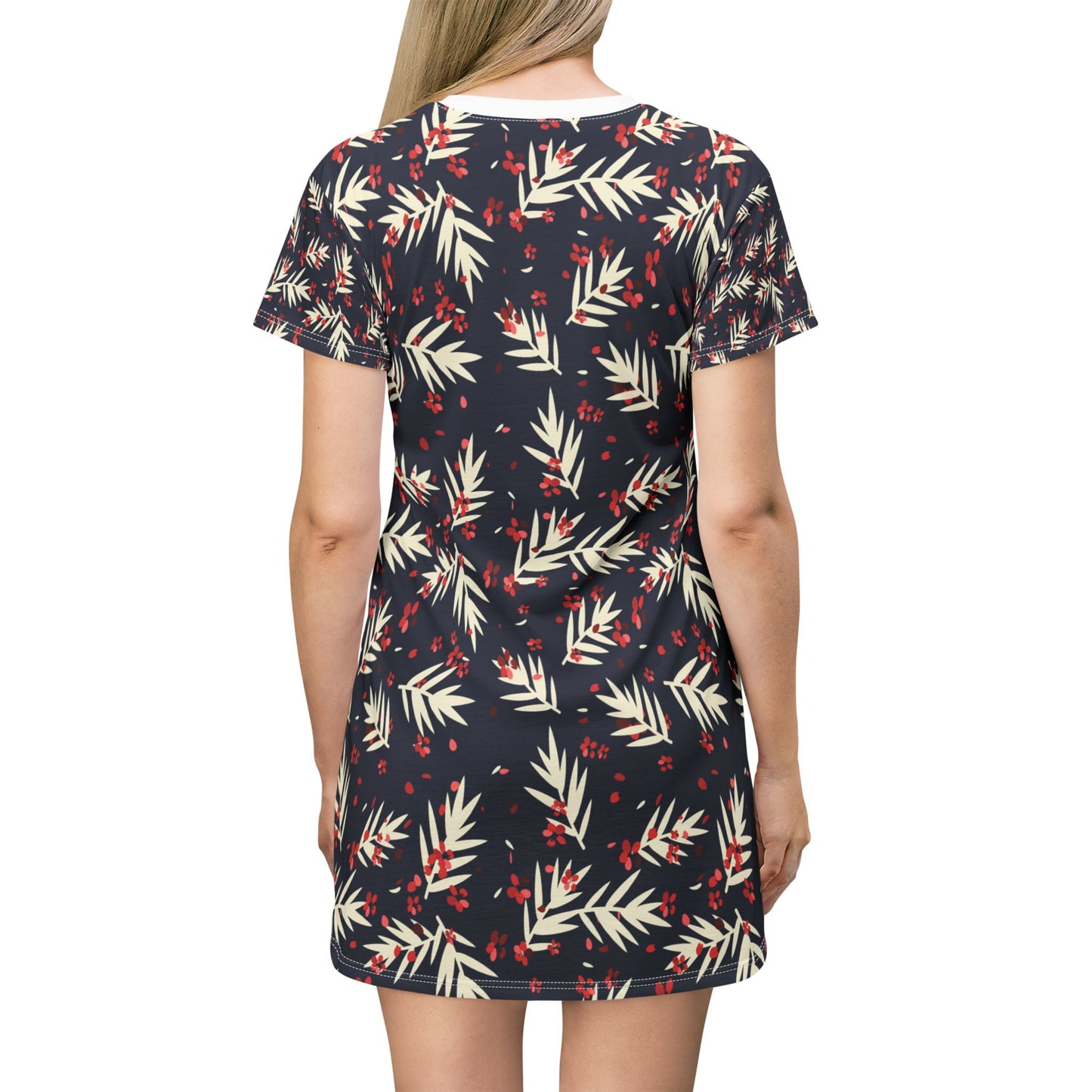 Tropical Leaf T-Shirt Dress - Casual Summer Style for Every Occasion