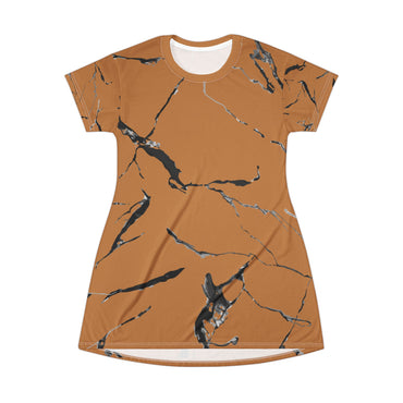 Chic Marble T-Shirt Dress, Casual Daywear, Boho Fashion, Summer Dress, Versatile Birthday Gift, Everyday Comfort