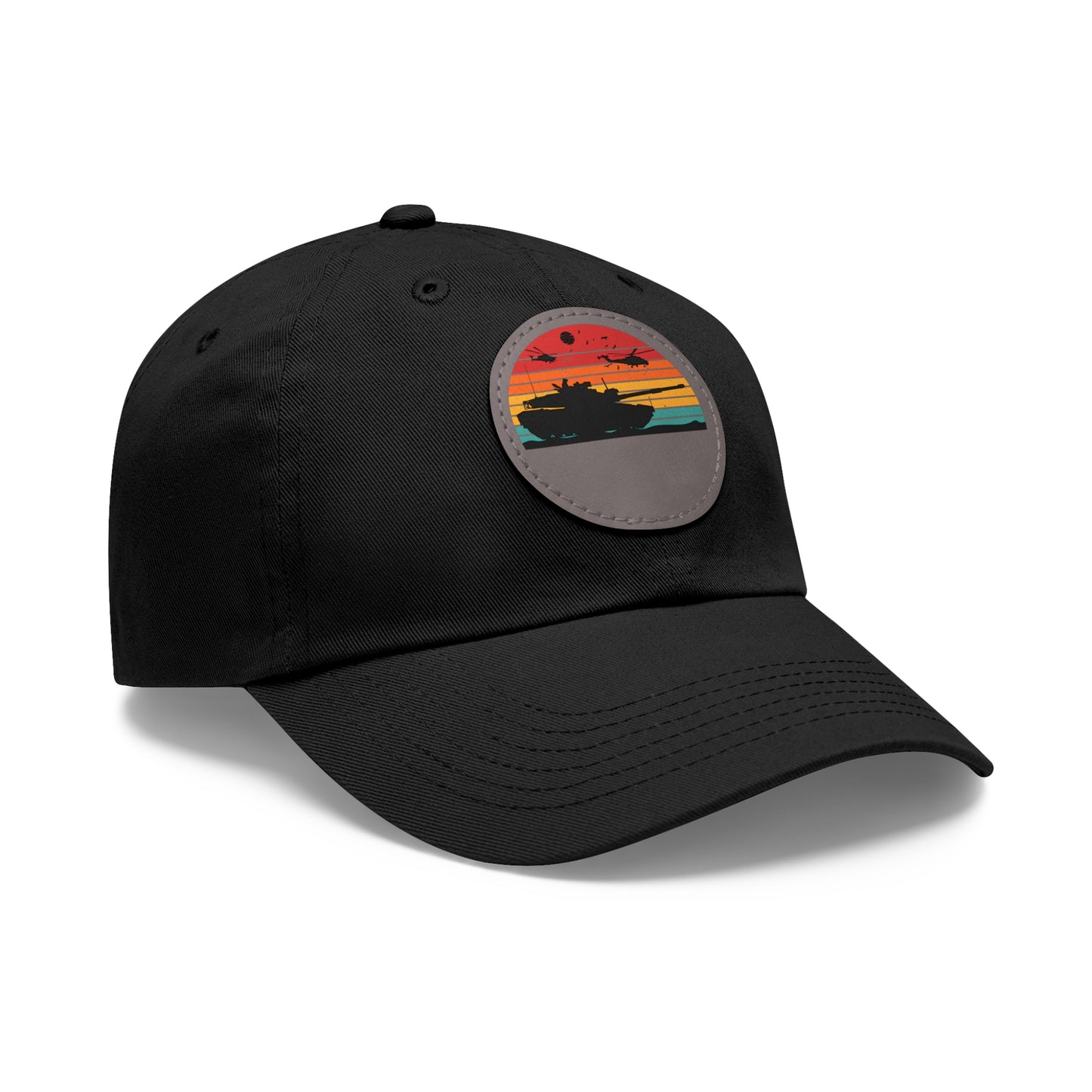 Retro Sunset Dad Hat with Leather Patch