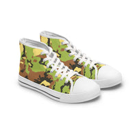 Camo Print Women's High Top Sneakers - Stylish & Trendy Footwear for Everyday Adventure