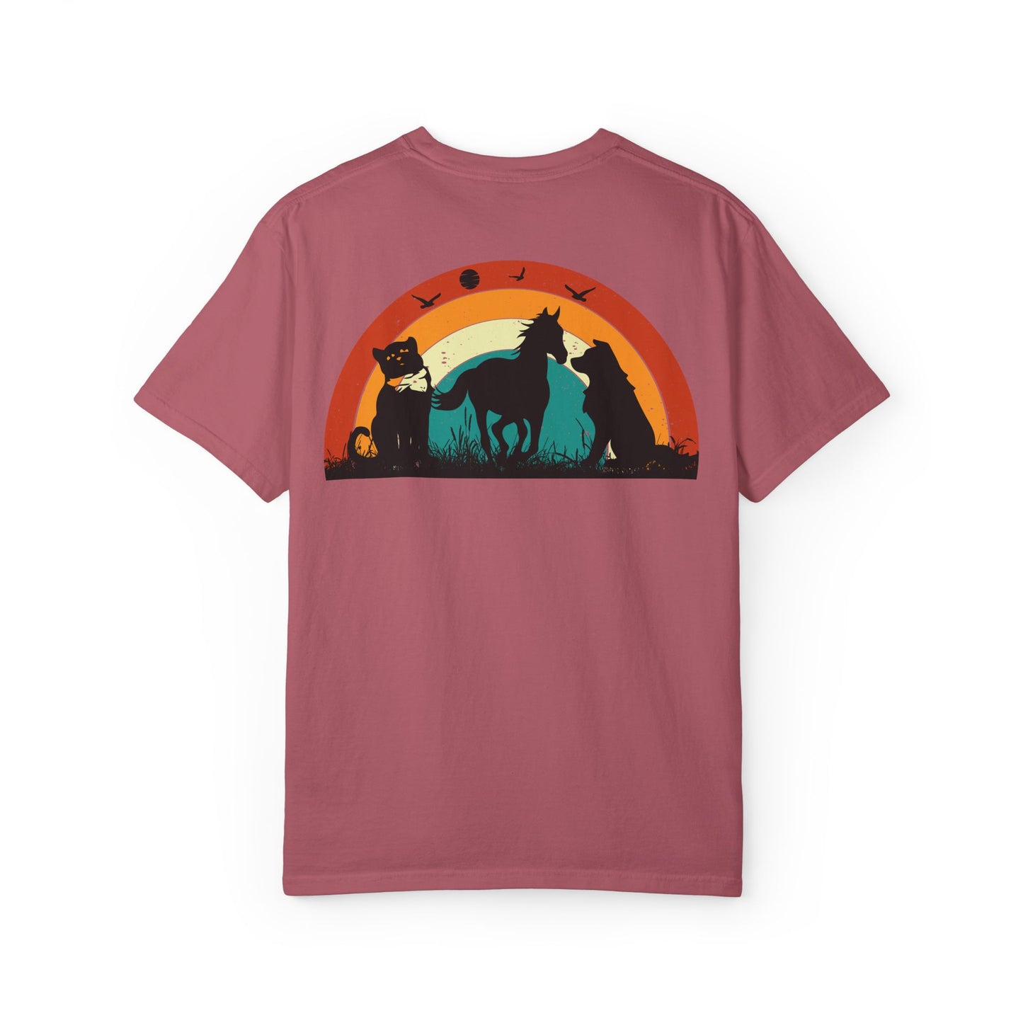 Rainbow Animal Scene Unisex T-Shirt - Nature Lover's Gift