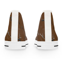 Artistic Brown High Top Sneakers – Stylish & Unique Footwear for Women