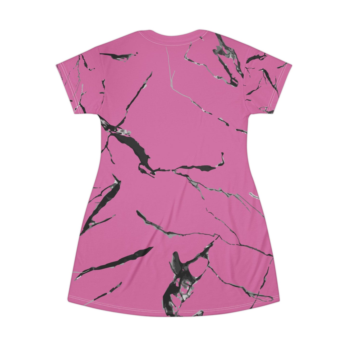 Chic Pink Marble T-Shirt Dress, Casual Wear, Summer Fashion, Gift for Her, Vacation Outfit, Stylish Everyday Dress