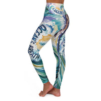 Ocean's Breath High Waisted Yoga Leggings - Stylish Workout Wear for Beach Lovers