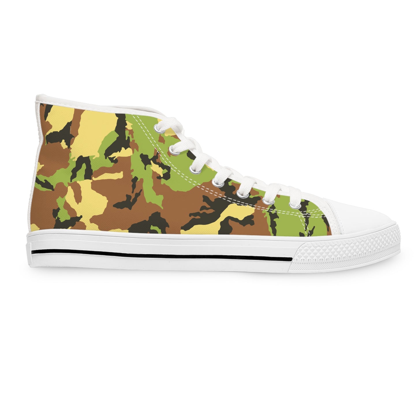 Camo Print Women's High Top Sneakers - Stylish & Trendy Footwear for Everyday Adventure