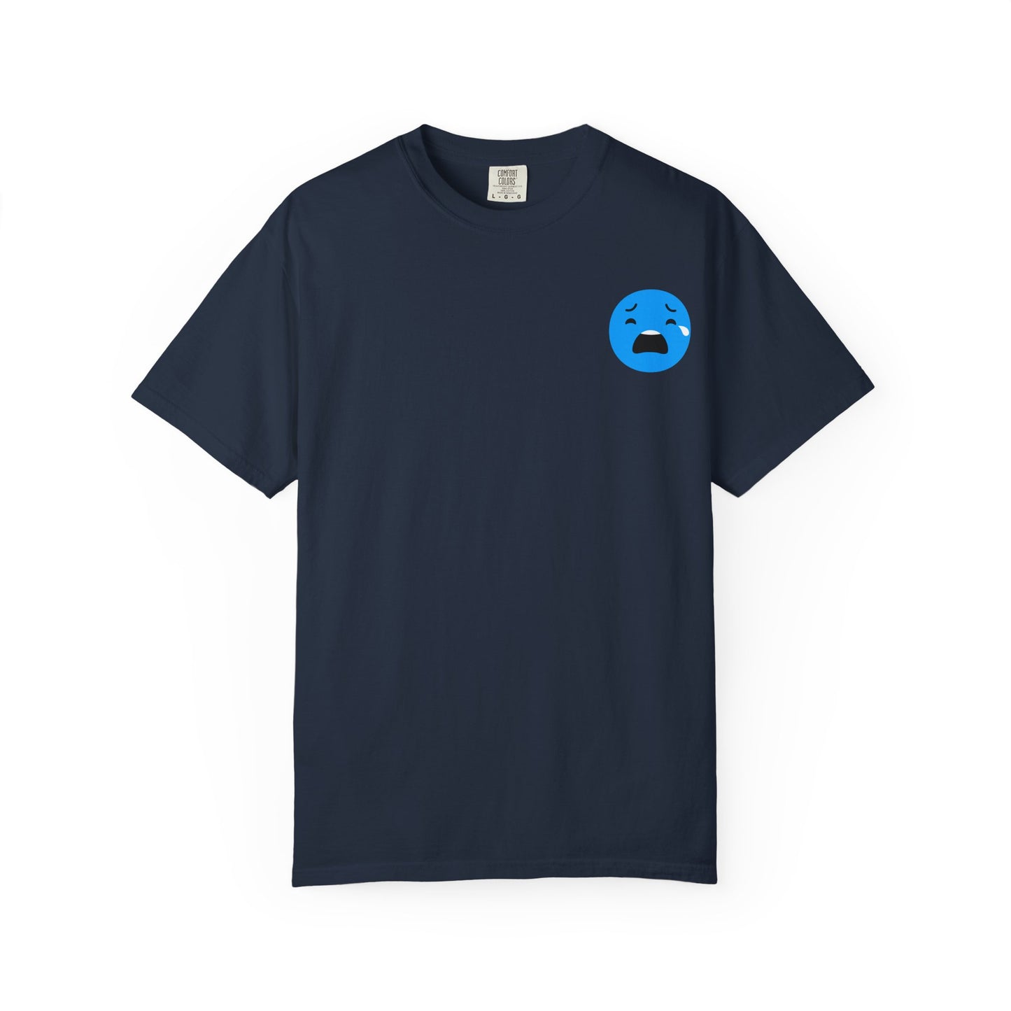 Unisex Garment-Dyed T-Shirt with Sad Emoji Design
