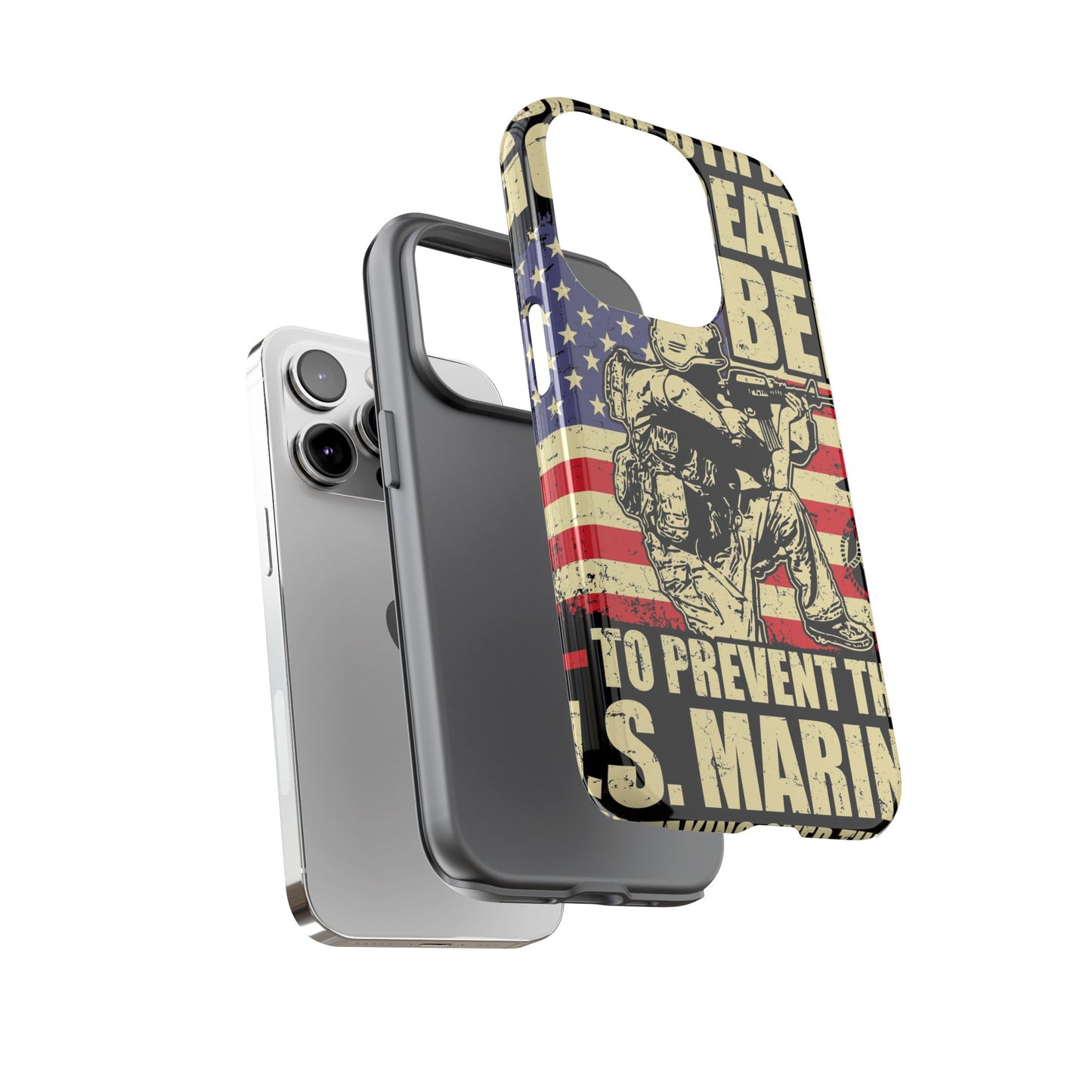 Military-Themed Phone Case - 'God Created Beer' Design