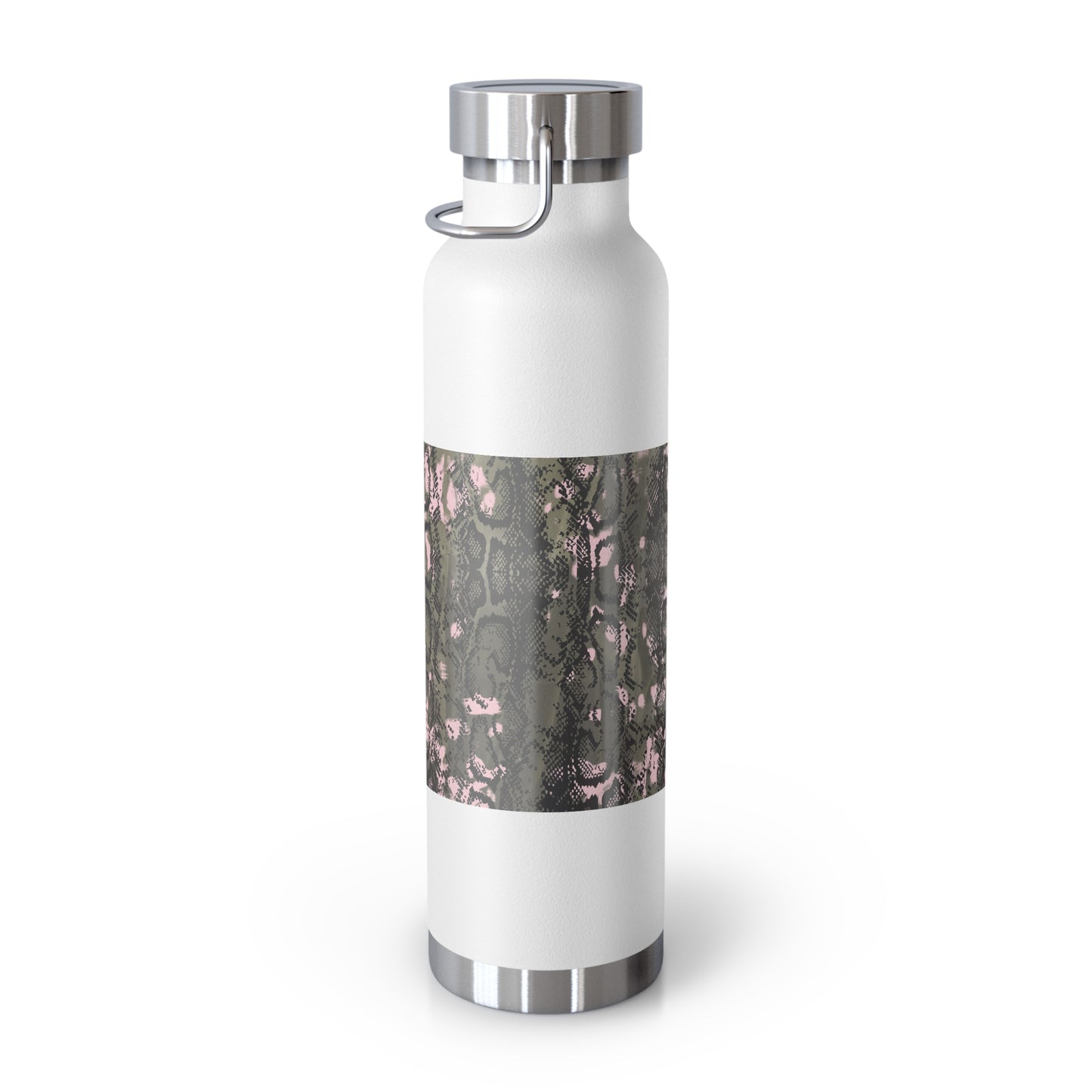 Stylish Copper Vacuum Insulated Bottle, 22oz - Trendy Snakeskin Design