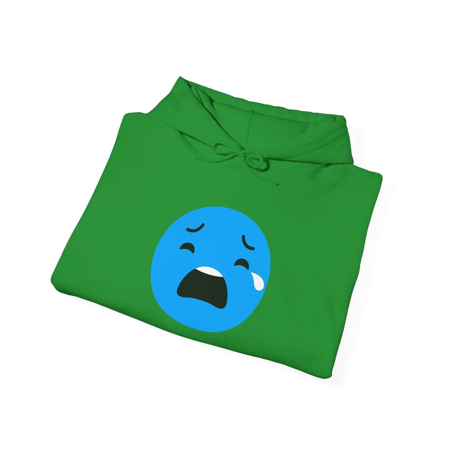 Emotional Expression Hoodie - Unisex Heavy Blend with Sad Face Design