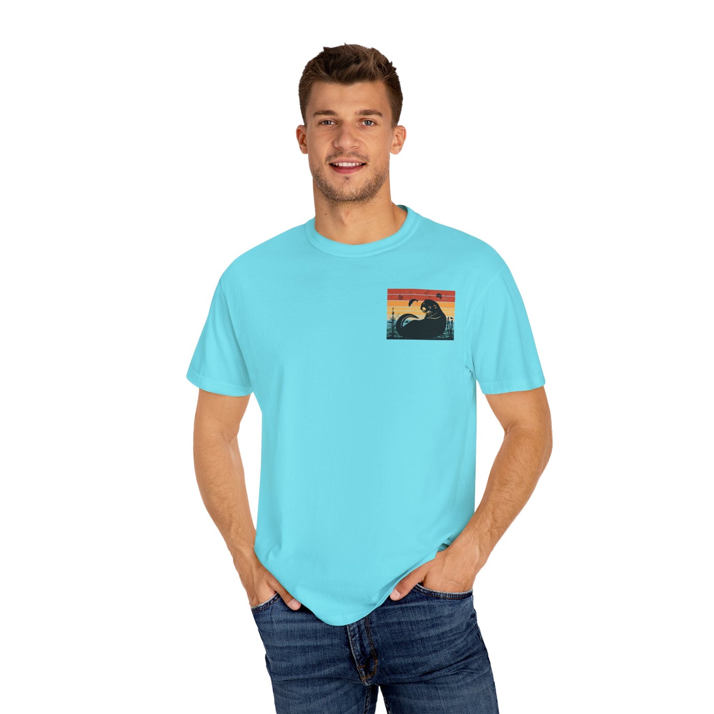 Coastal Vibe Unisex Garment-Dyed T-shirt with Otter Design