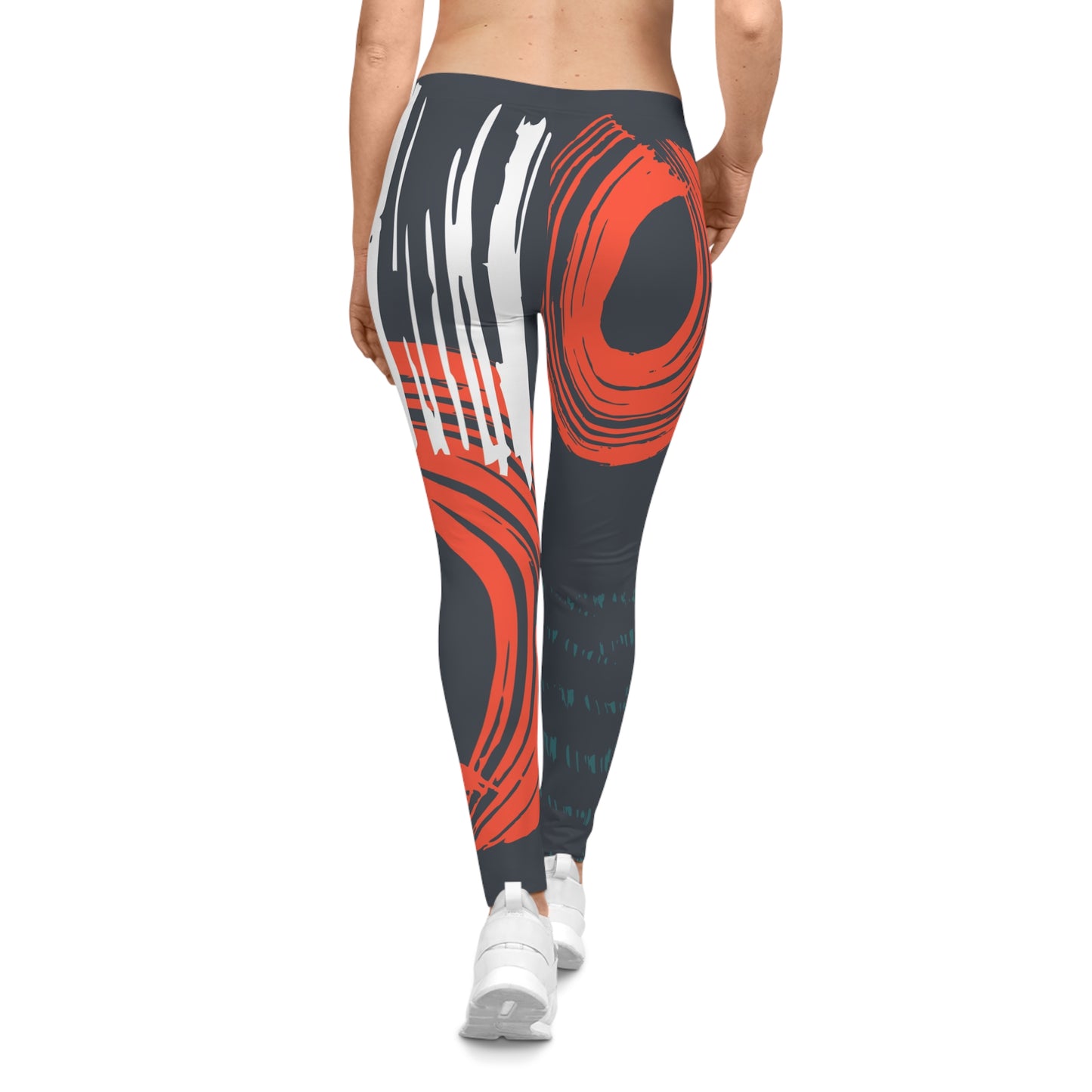 Abstract Patterned Women's Casual Leggings - Comfortable & Stylish Athletic Wear