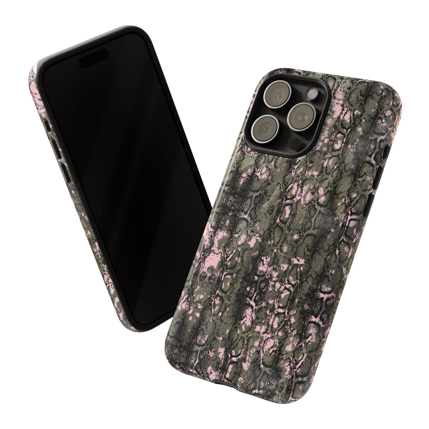 Camo Snake Pattern Phone Case – Rugged Protection Meets Bold Style  Turn heads while protecting your phone with this fierce camo snake pattern case—where urban edge meets outdoor grit.