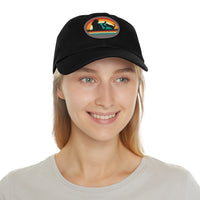 Cats and Sunset Dad Hat - Vintage Leather Patch Cap