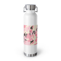 Stylish Pink Camouflage Insulated Water Bottle - 22oz