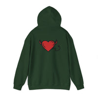 Devilish Heart Hoodie - Unisex Heavy Blend™ Sweatshirt for Fun-Loving Spirits