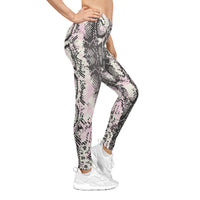Feminine Snakeskin Print Leggings for Casual Style
