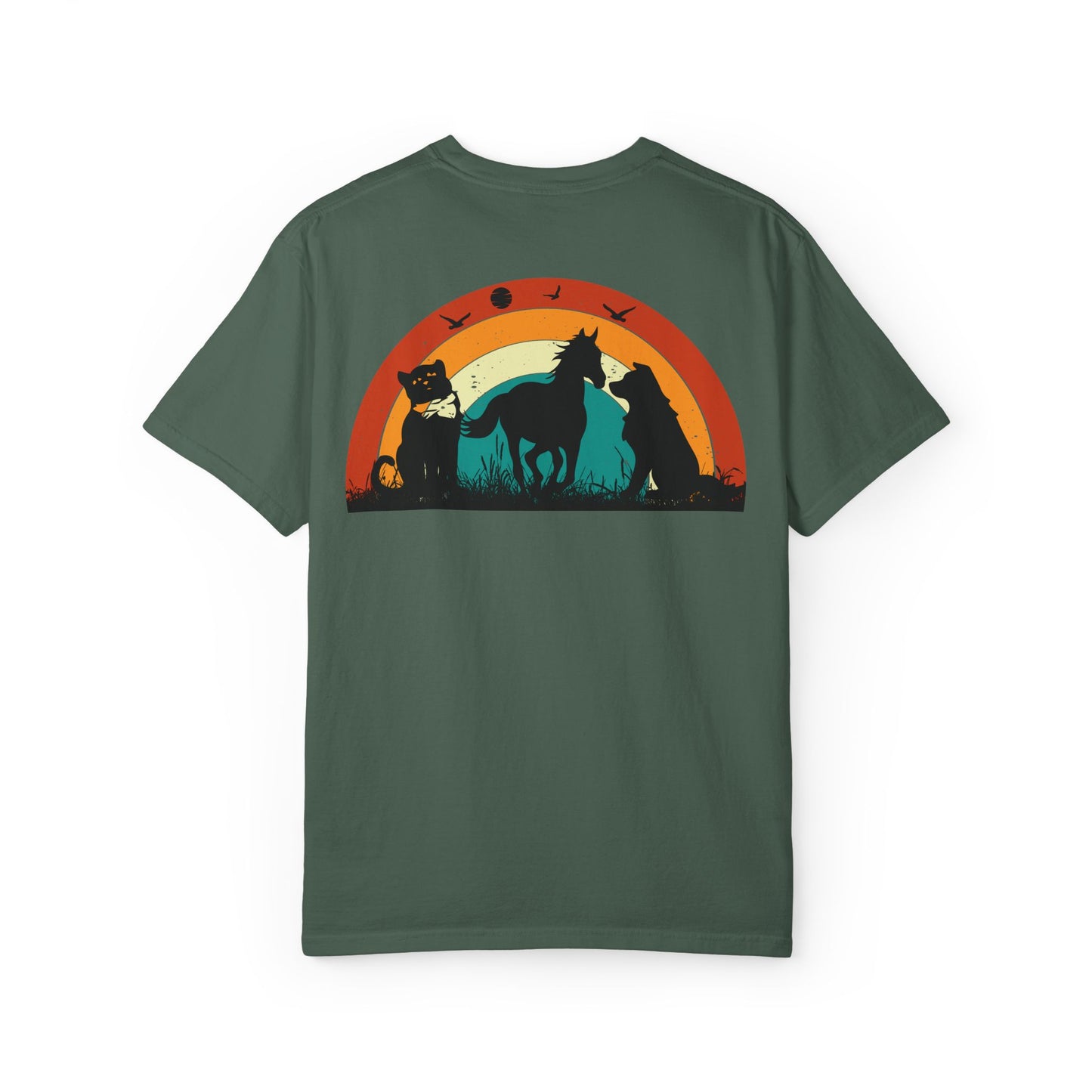Rainbow Animal Scene Unisex T-Shirt - Nature Lover's Gift