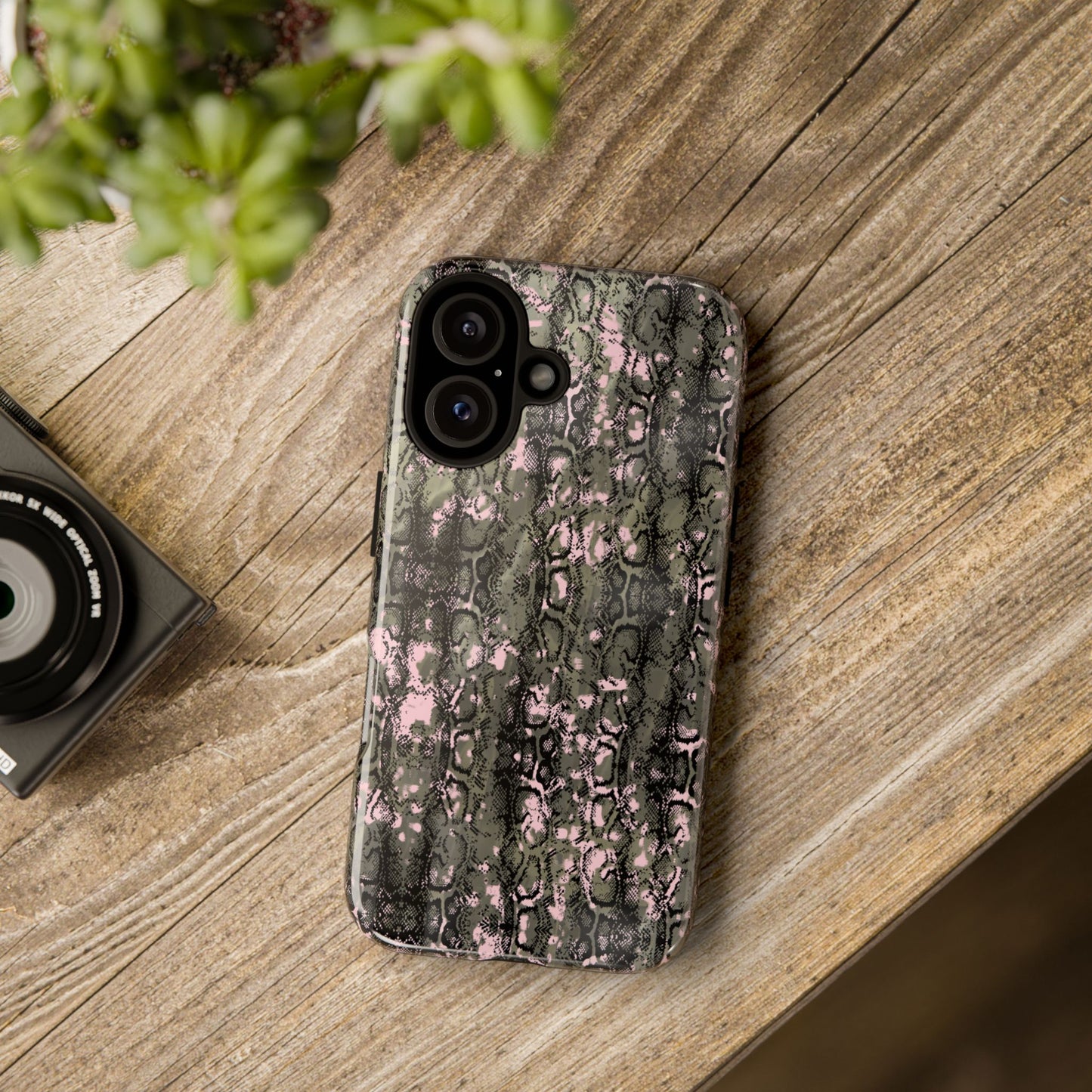 Camo Snake Pattern Phone Case – Rugged Protection Meets Bold Style  Turn heads while protecting your phone with this fierce camo snake pattern case—where urban edge meets outdoor grit.