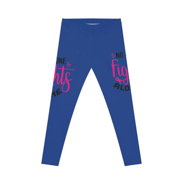 Inspirational Women's Leggings - No One Fights Alone, Motivational Yoga Pants, Gift for Her, Activewear, Support Leggings