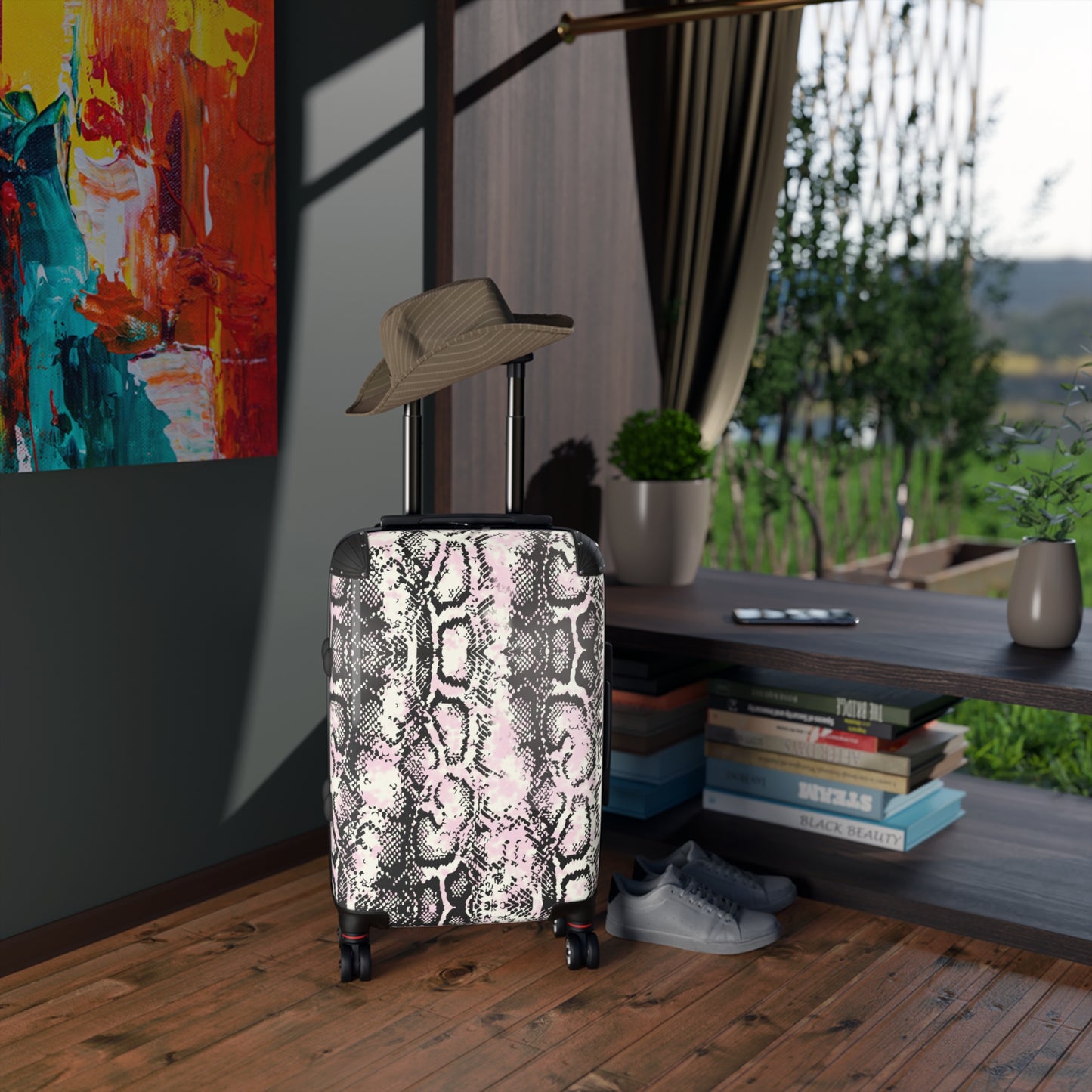 Stylish Python Print Suitcase – Trendy Travel Luggage for Adventure Seekers