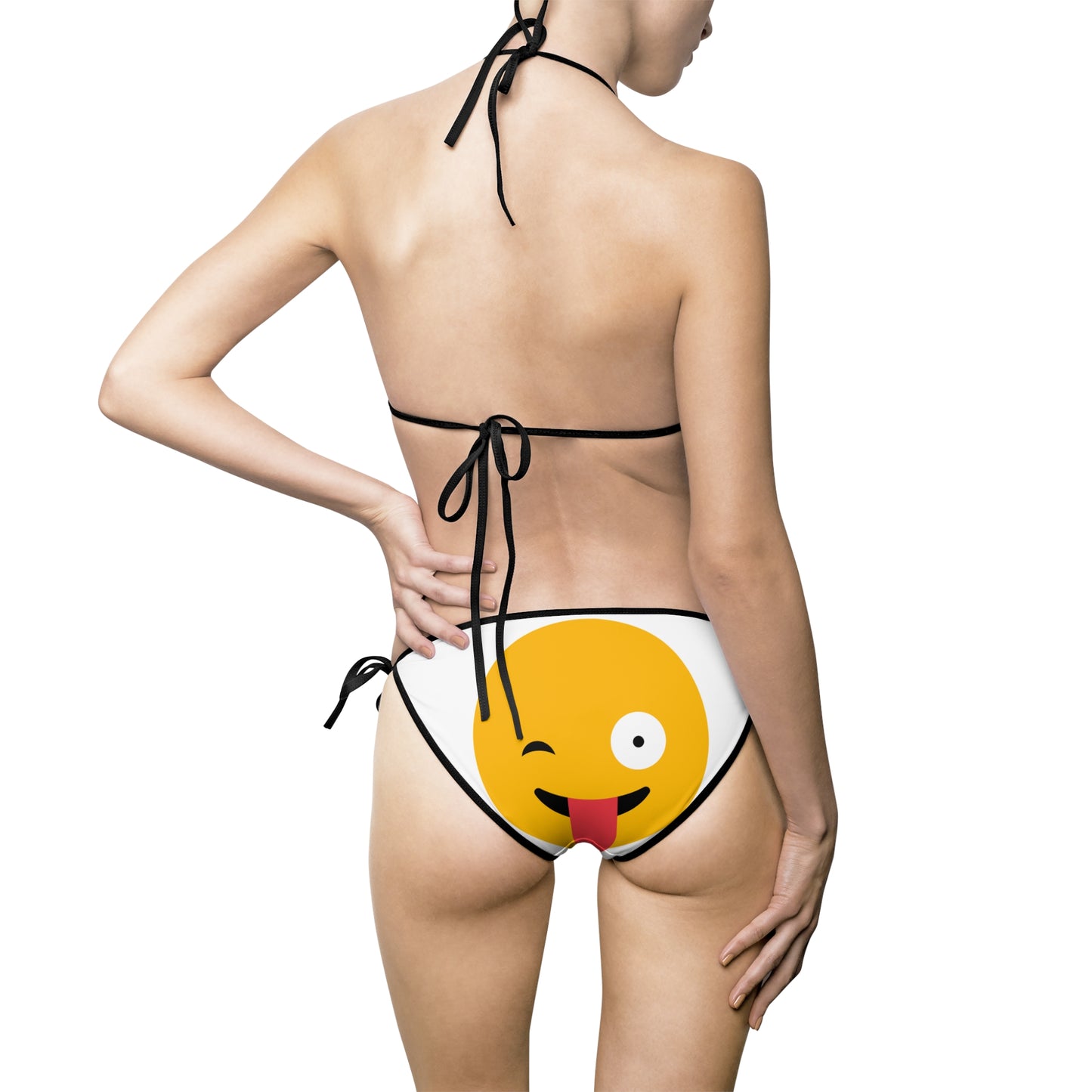 Funny Emoji Women's Bikini Swimsuit - Playful Beachwear for Summer Fun