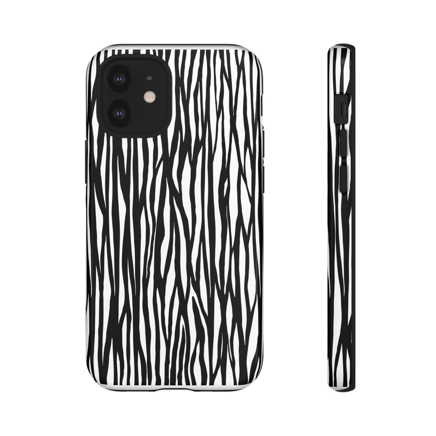 Tough Cases: Stylish Black and White Zebra Print Phone Case