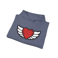 Angel Wings Heart Hoodie - Unisex Heavy Blend™ Sweatshirt for Love & Comfort