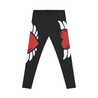Stylish Women's Casual Leggings with Heart & Wing Design
