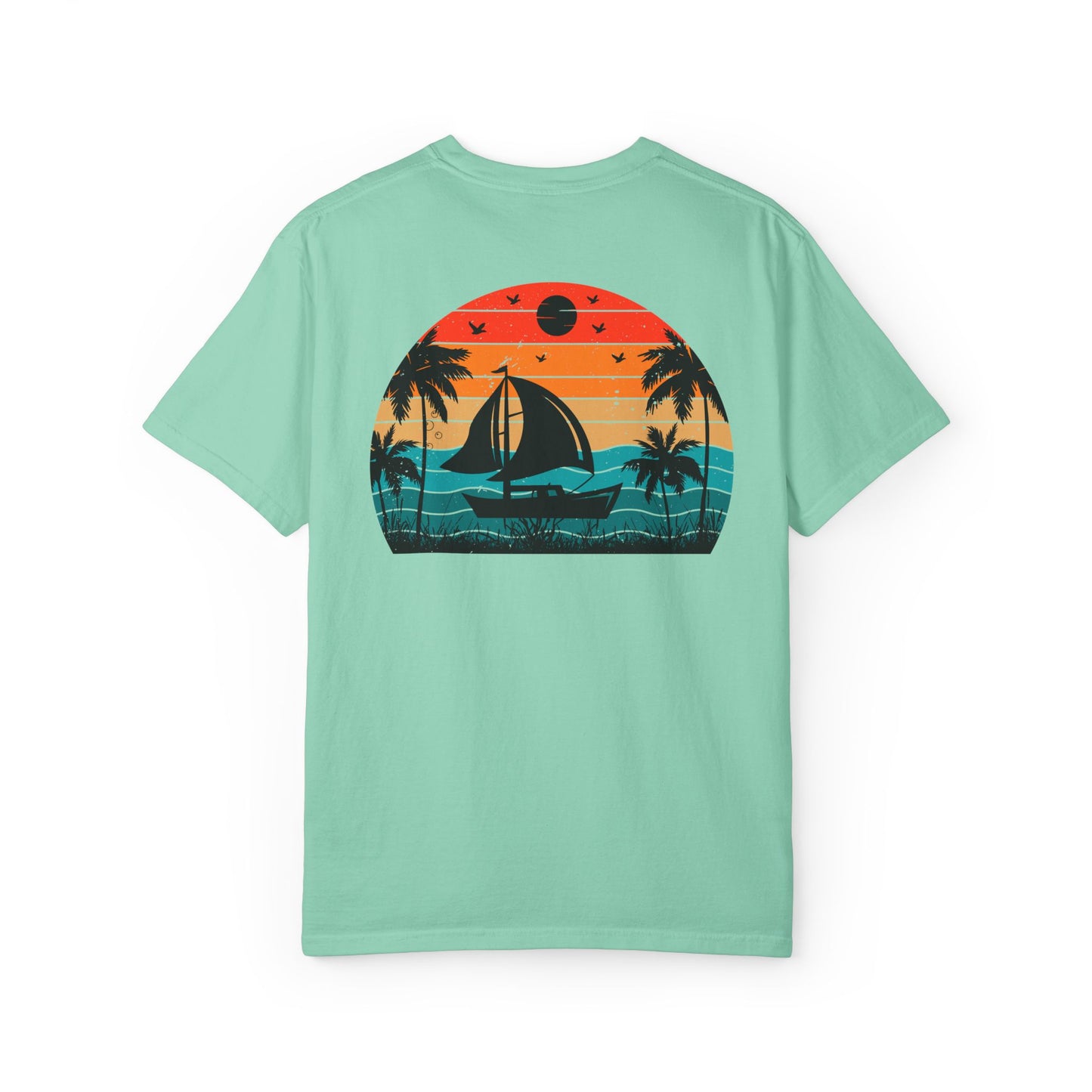 Sunset Sail Unisex Garment-Dyed T-Shirt | Beach Vibes Tee