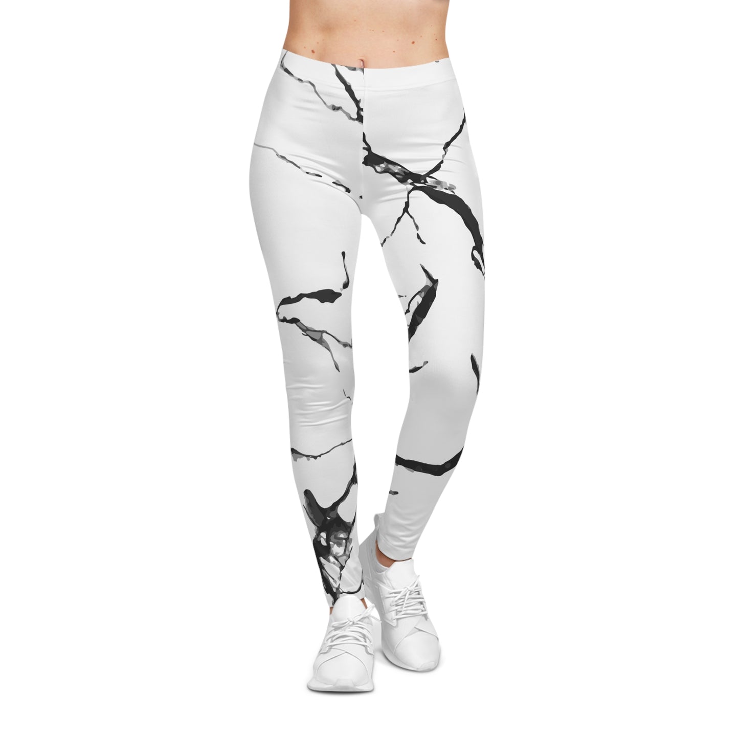 Marble Print Women's Casual Leggings - Trendy Activewear for Everyday Comfort