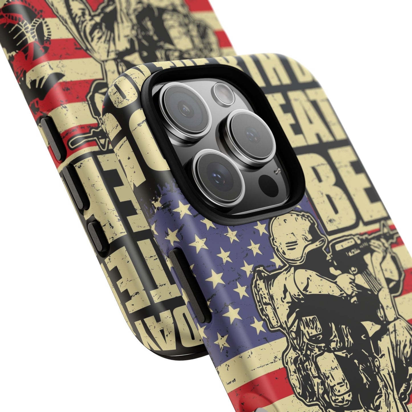 Military-Themed Phone Case - 'God Created Beer' Design