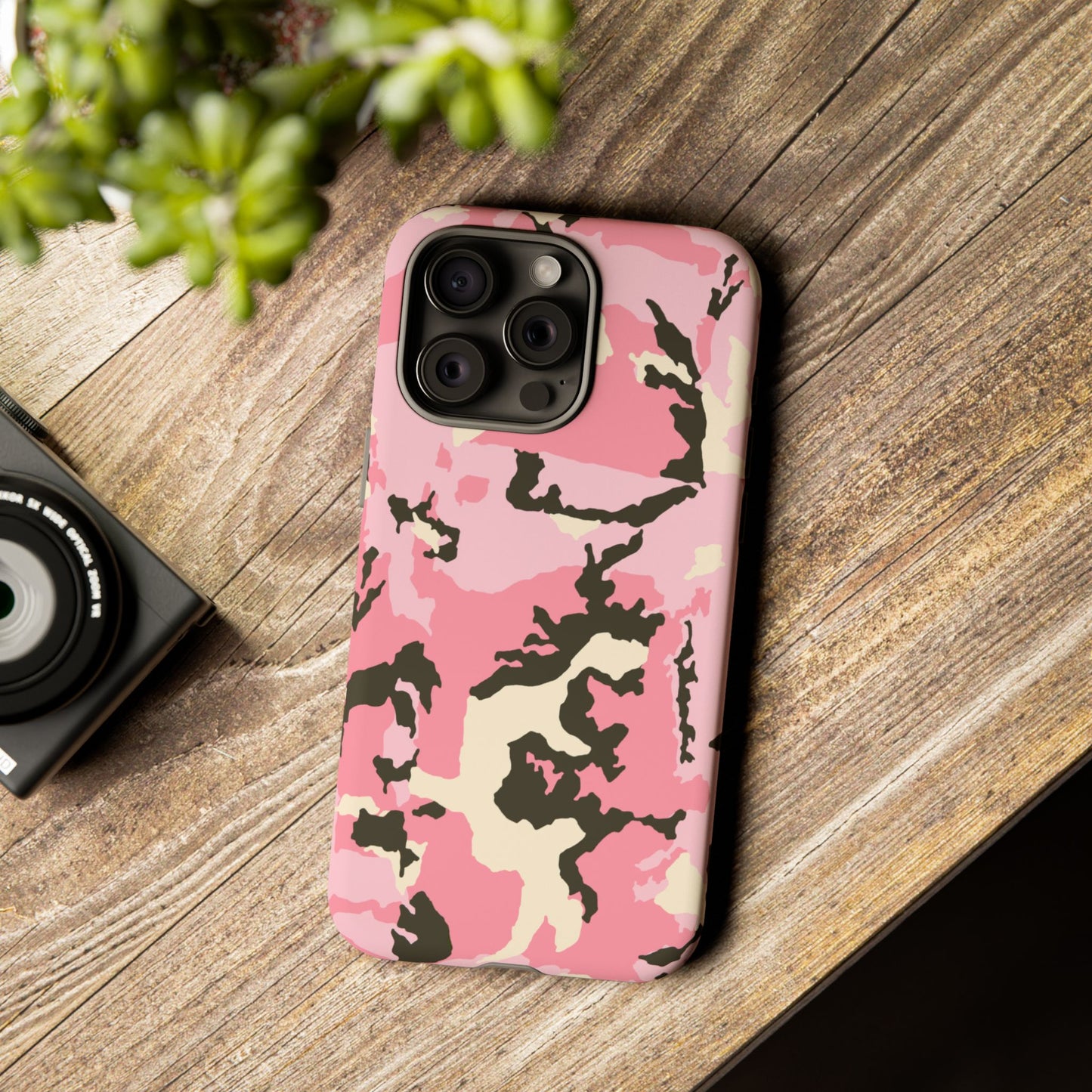 Stylish Tough Phone Case – Pink Camo Design for Bold Protection  Make a statement while keeping your phone safe with this eye-catching pink camouflage case that blends fashion with durability.