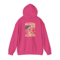 God Created Beer Hoodie, Marine Sweatshirt - Funny Drinking Gift, Unisex Pullover, Alcohol Lover, Birthday Present, Cool