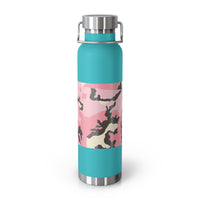 Stylish Pink Camouflage Insulated Water Bottle - 22oz