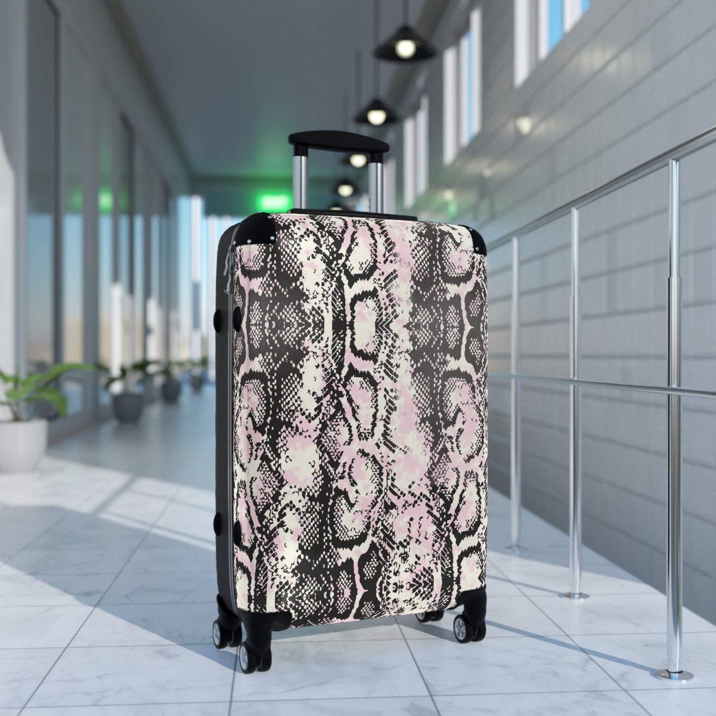 Stylish Python Print Suitcase – Trendy Travel Luggage for Adventure Seekers