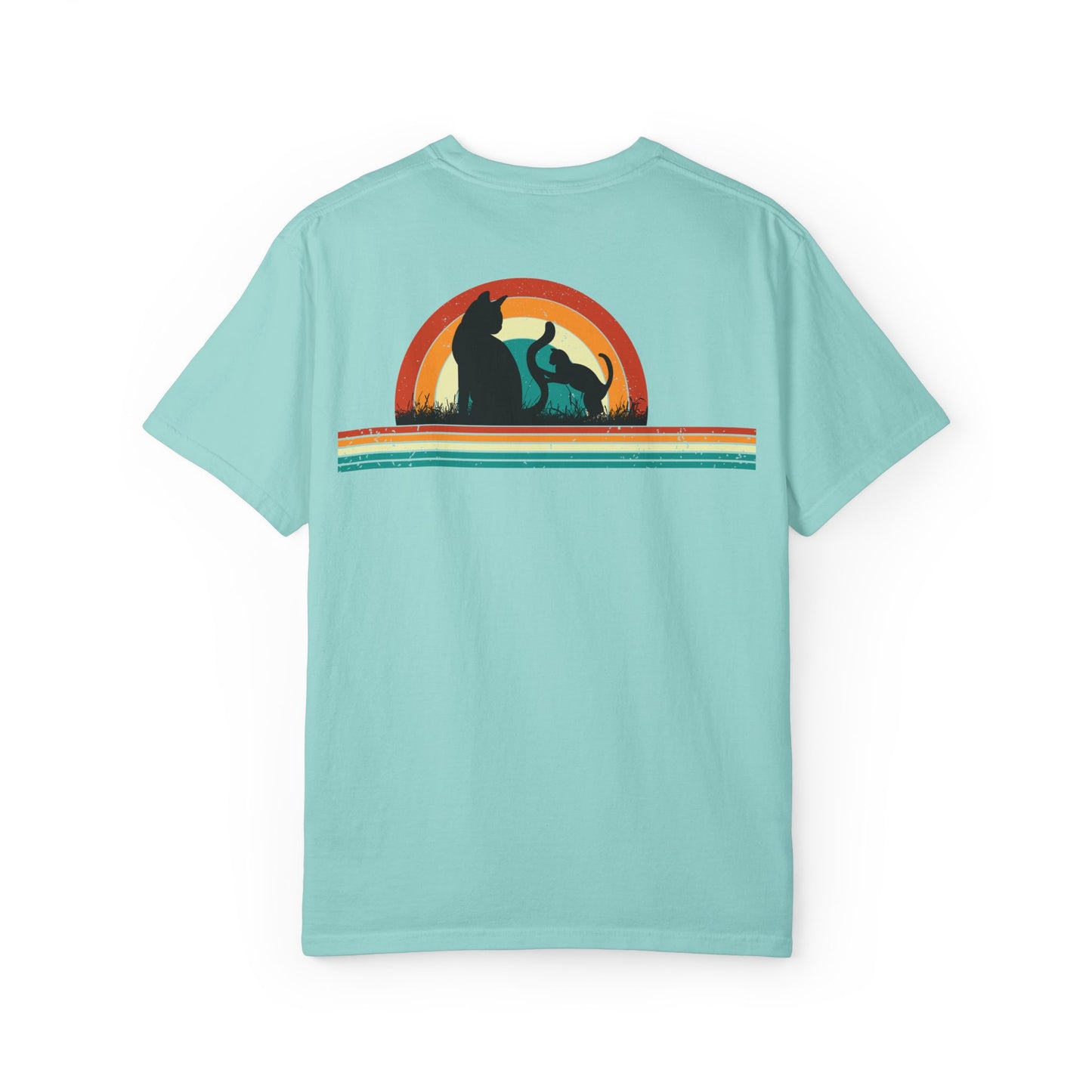 Unisex Cat & Dog Sunset Graphic T-Shirt - Casual Animal Lover Tee